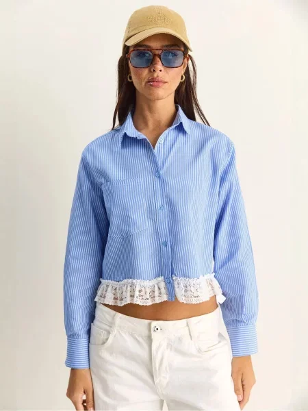 Bianco Lucci Bluza svijetloplava bijela