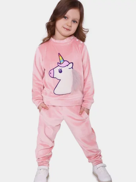 Велюровий Дитячий Спортивний костюм Timbo рожевий