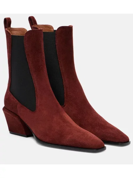 Semišové členkové čižmy Paris Texas červená