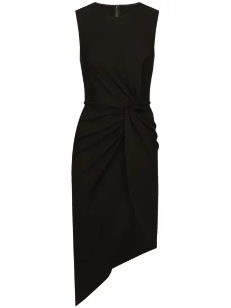 Rochie midi Dolce & Gabbana fără mâneci drapată până la genunchi negru