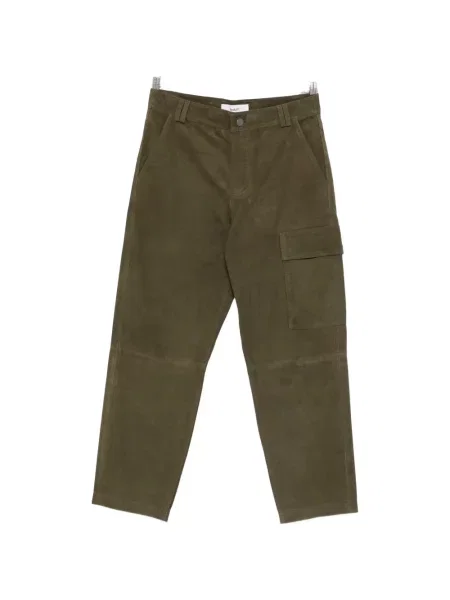 Pantaloni de piele Ba&sh din piele verde