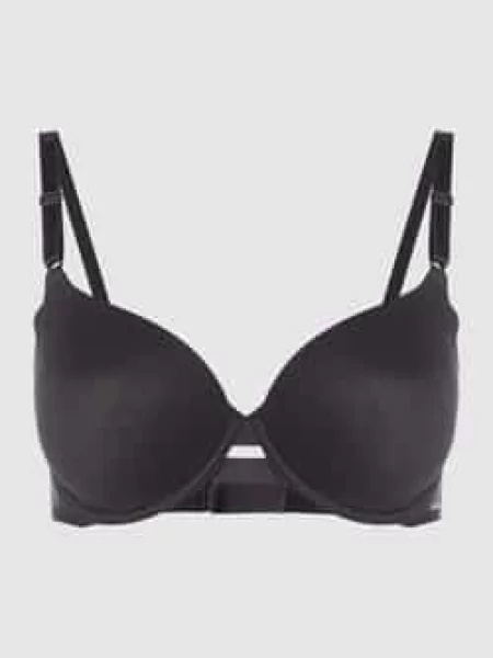 Biustonosz z fiszbinami i wyprofilowanymi miseczkami Calvin Klein Underwear czarny