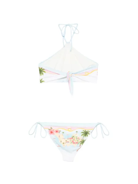 Bikini Mc2 Saint Barth cu imagine cu gât halter albastru