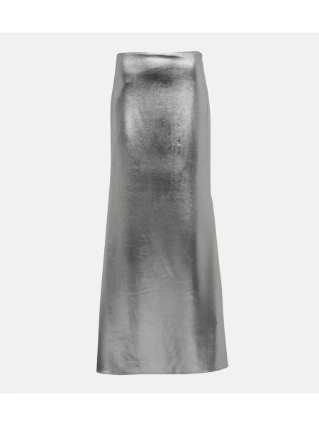 Fusta maxi Rotate Birger Christensen din jerseu argintiu