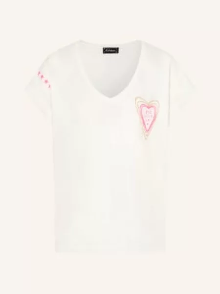 Grace Koszulka Z Ozdobnymi Perełkami weiss