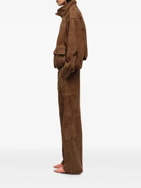 Pantaloni Bimba Y Lola din piele de căprioară maro