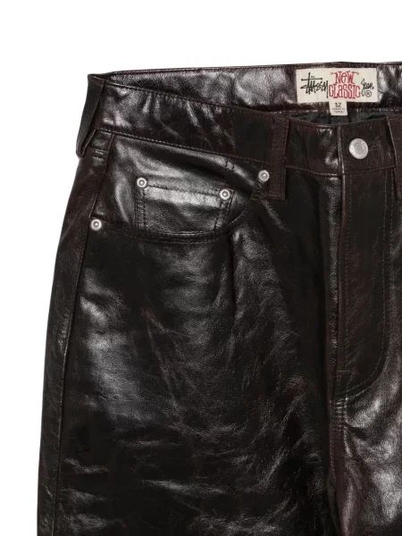 Pantaloni Stüssy din piele maro