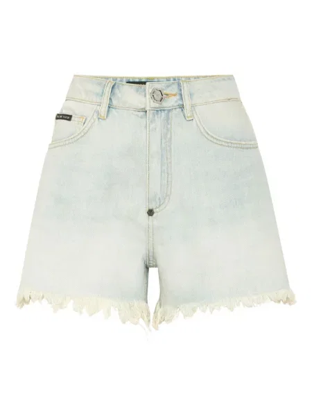 Pantaloni scurți Philipp Plein cu franjuri albastru