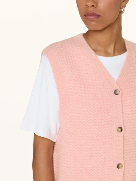 Kamizelka z dzianiny o kroju regular fit z mieszanki wełny Marc O'polo Denim różowa
