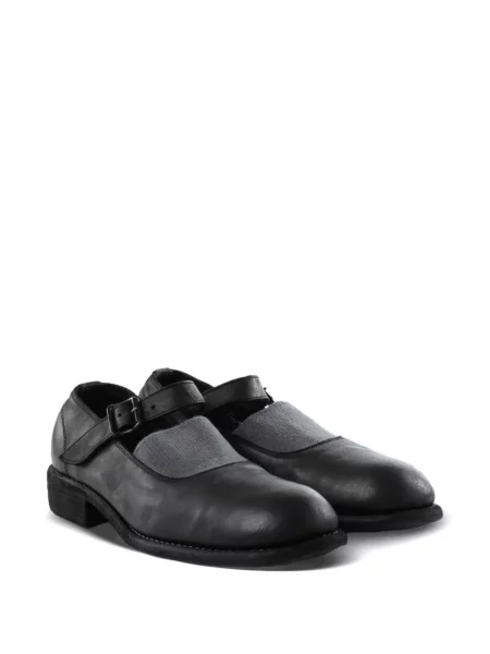 Balerini Guidi din piele cu cataramă negru