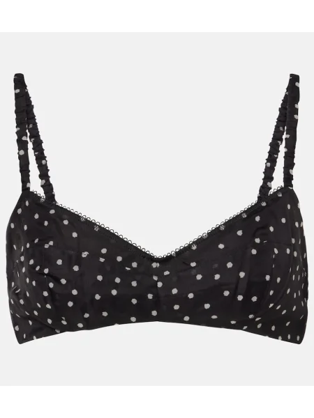 Jedwabny top Sir. w grochy czarny