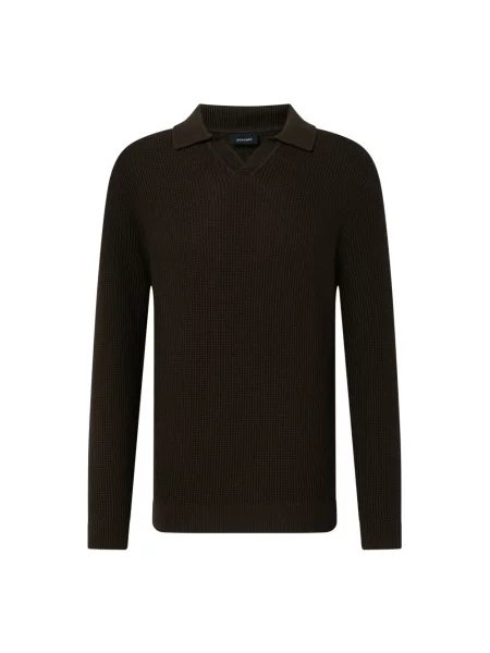 Sweter Joop! z dekoltem w serek brązowy