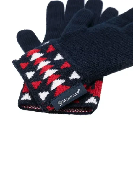 Rękawiczki dziecięce Moncler Enfant niebieskie