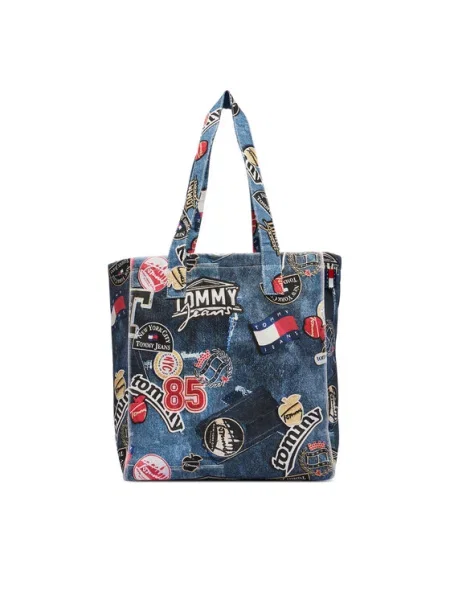 Tommy Jeans Rankinė Tjw Bodega Trompe L'Oeil Tote Tamsiai mėlyna