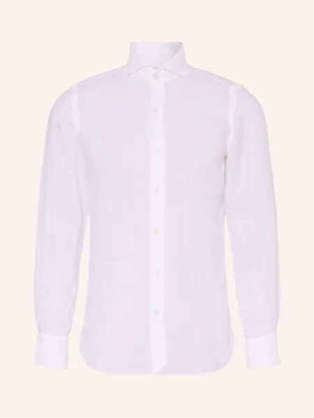 Finamore Lněná Košile Tokyo Sergio Slim Fit bílá