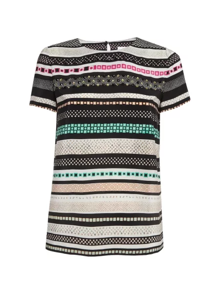 Top Dvf Diane Von Furstenberg de mătase cu tepi negru