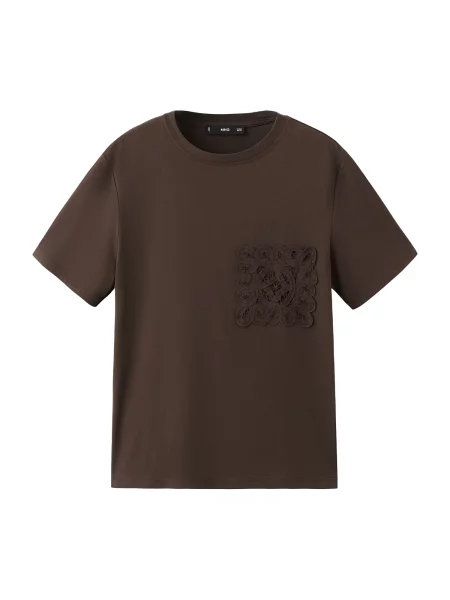 MANGO Tricou DAISY închis maro