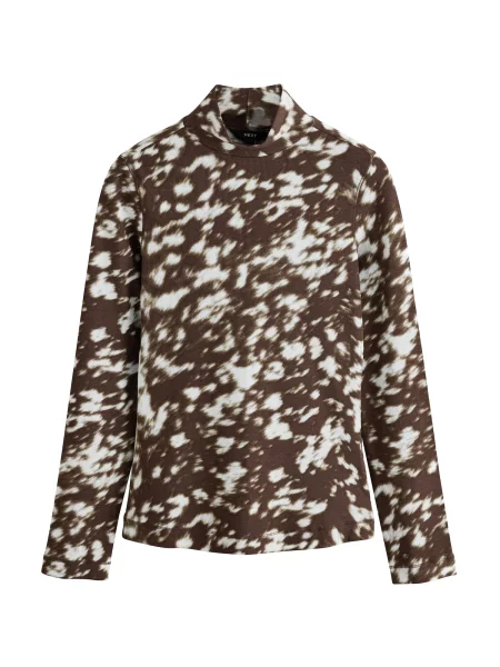 Next Tricou maro / murdar alb