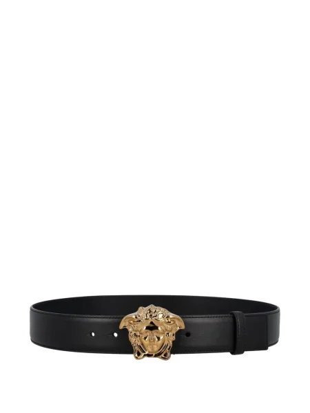 Кожаный колан Versace черно