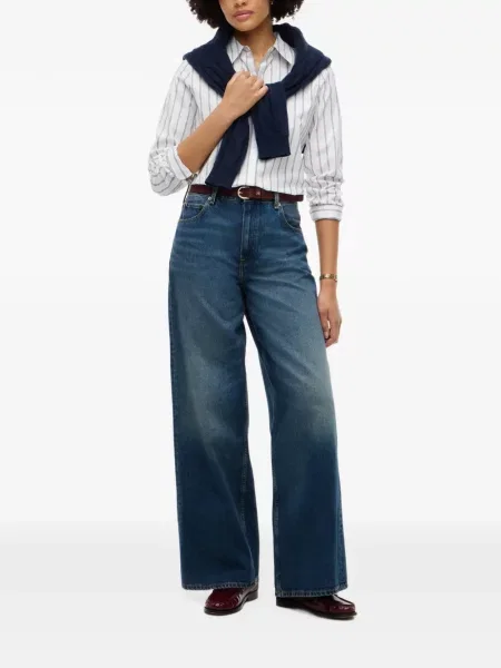 Cămașă Tommy Hilfiger cu dungi cu imagine alb