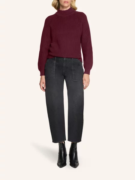 Betty&Co Sweter Z Dzianiny Z Ściągaczami rot