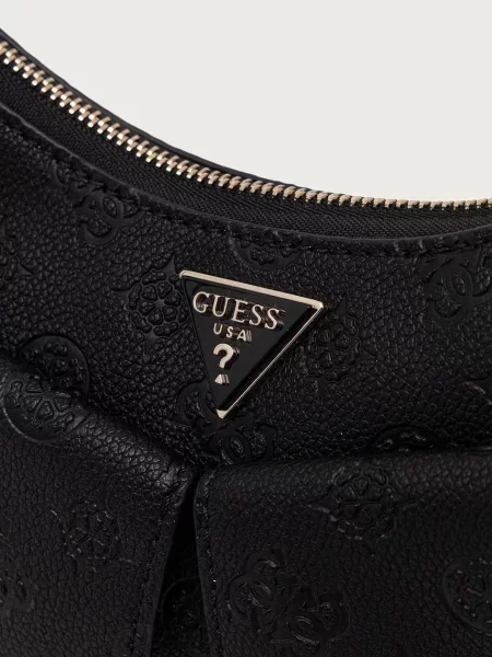 Кожаная сумка хобо Guess