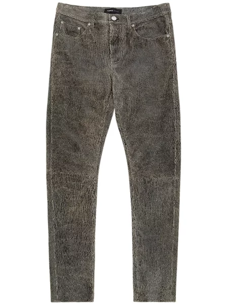 Kožené kalhoty Purple Brand černé