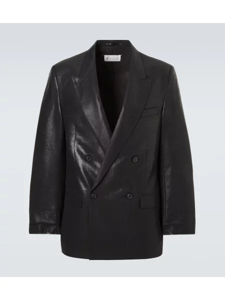 Gyapjú dupla soros zakó Maison Margiela fekete