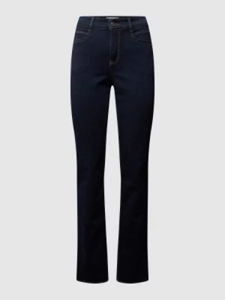 Jeansy o kroju straight fit z naszywką z logo model ‘Angela’ Mac