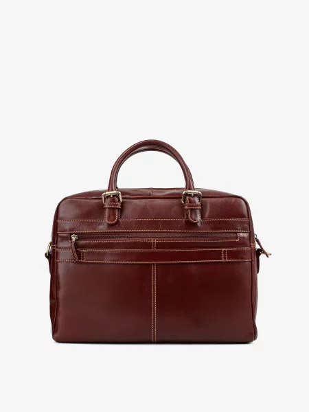 Кожаная сумка для ноутбука Inbag коричневая