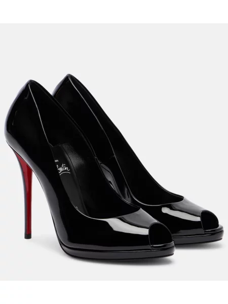 Pantofi cu toc Christian Louboutin din piele de lac negru