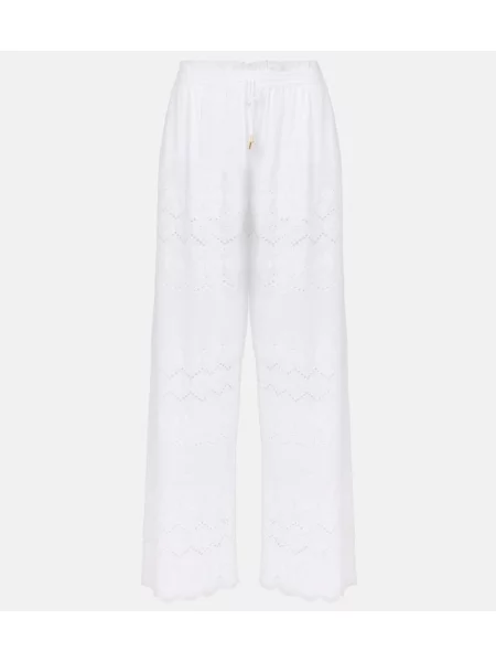 Pantaloni Melissa Odabash cu broderie alb