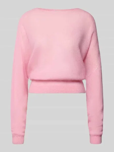Sweter z dzianiny z mieszanki wełny z alpaki model SOFT ORCHID' Rich & Royal różowy
