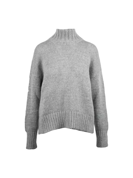 Sweter z golfem Alpha Studio wełniany szary