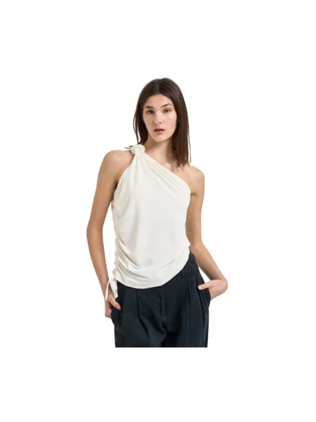 Top Pinko na jednym ramieniu biały
