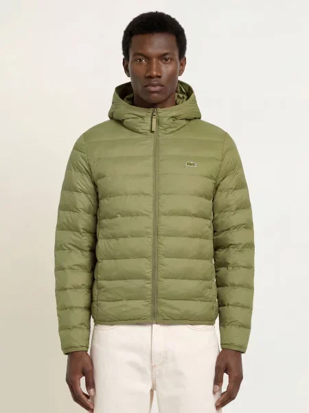 Lacoste Prošívaná Bunda světle zelená