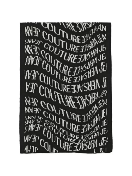 Fular Versace Jeans Couture tricotate cu autograf negru