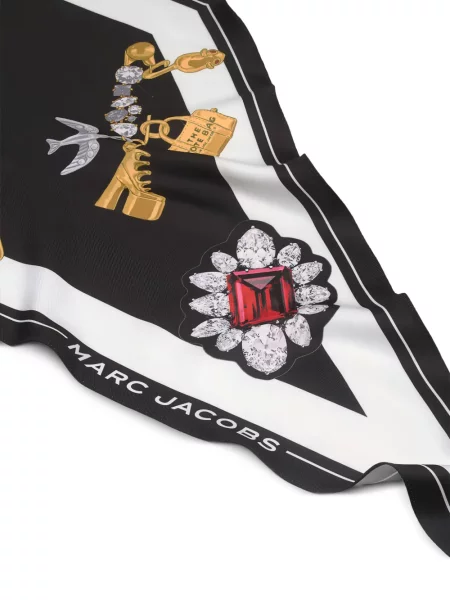 Fular Marc Jacobs cu imagine negru