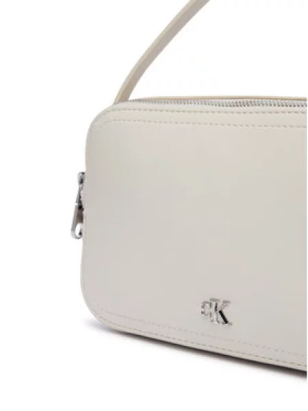 Calvin Klein Torbica Ck Hardware Camera Bag Svijetlo bež bijela