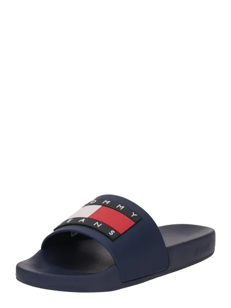 Tommy Jeans Saboți Ess albastru marin / roșu intens alb