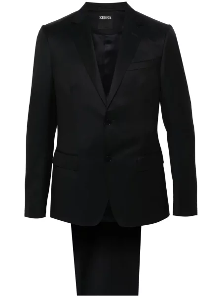 Oblekový jednořadý oblek Zegna modrý