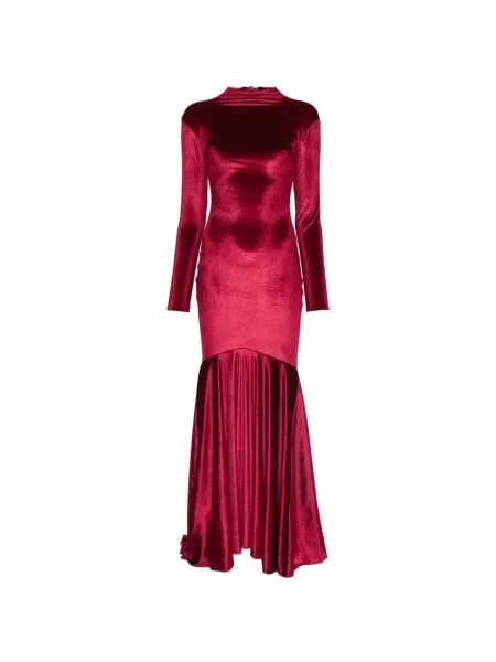 Ilgas kostiumas maxi suknele Atu Body Couture velvetinis raudona