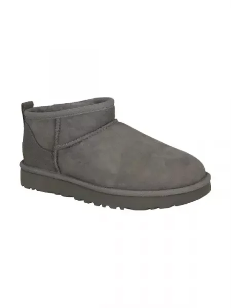 UGG De piele bocanci CLASSIC ultra mini cu adaos de lână gri
