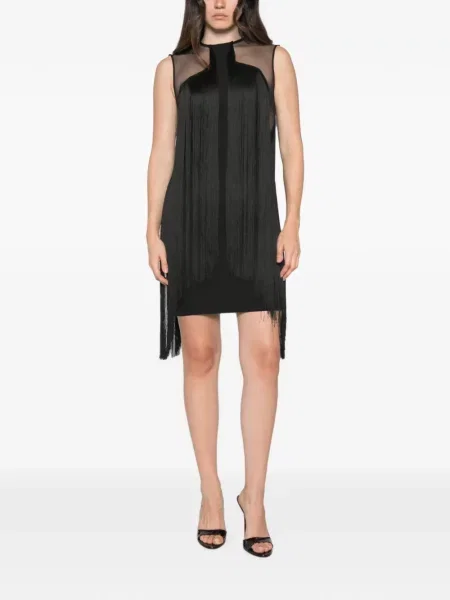 Rochie mini Alessandro Legora cu franjuri plasă negru