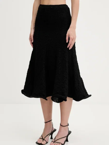 MSGM fustă midi evazati negru