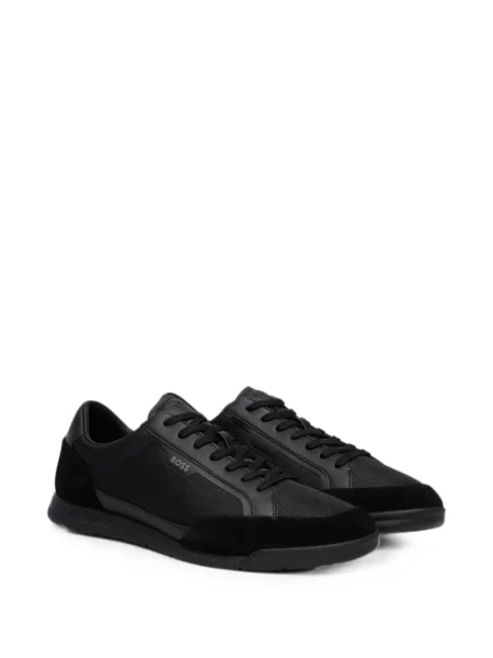 Sneakerși Boss din piele de căprioară negru