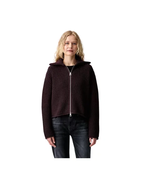 Marc O'Polo sweter rozpinany brązowy