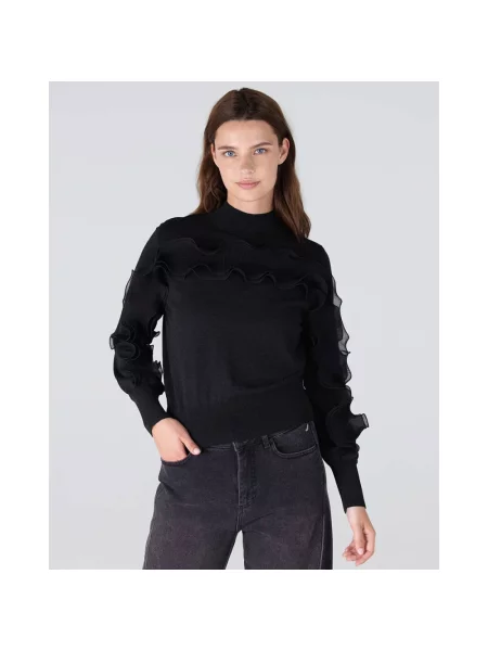 Sweter Jansen Amsterdam z falbankami szary