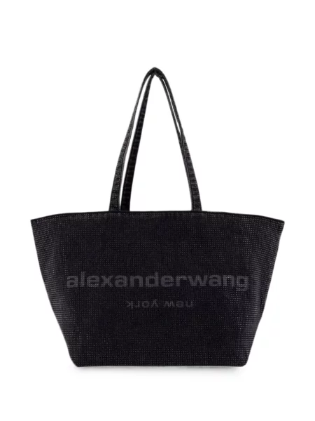 Stras geantă shopper Alexander Wang negru