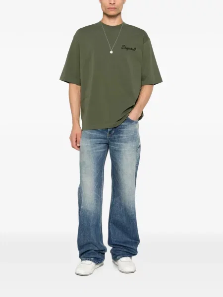 Tricou Dsquared2 cu broderie verde